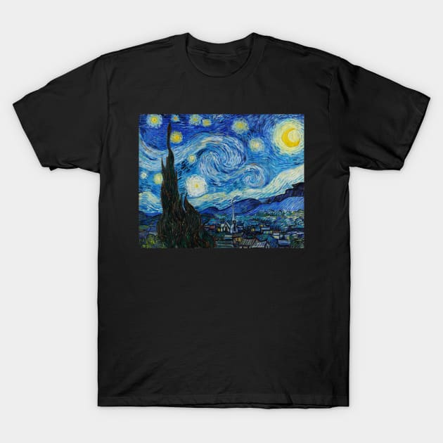The Starry Night by Vincent Van Gogh T-Shirt by MelsPlace